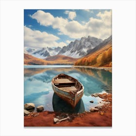 Boat On The Lake 8 Canvas Print