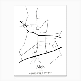 Aich,Germany Minimalist Map Canvas Print