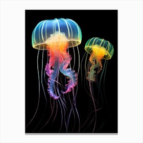 Sea Nettle Jellyfish Neon 3 Canvas Print