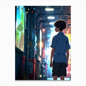 The Lonely Christmas boy Canvas Print