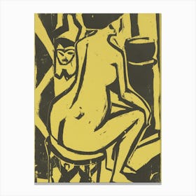 Woman In A Bath Canvas Print