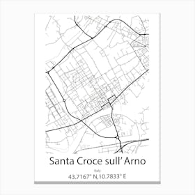 Santa Croce Sull Arno,Italy Minimalist Map Canvas Print