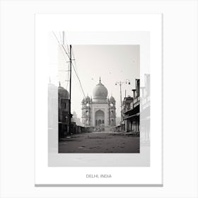 Poster Of Delhi, India, Black And White Old Photo 2 Canvas Print