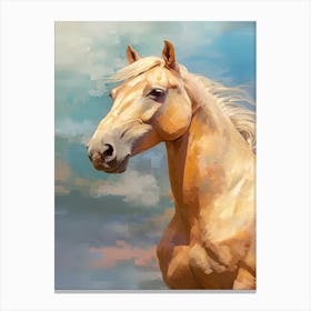 Horse Painting With Clouds Canvas Print