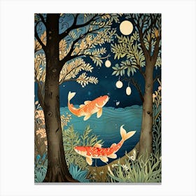 William Morris Koi Fish Canvas Print