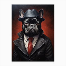 Gangster Dog French Bulldog 4 Canvas Print
