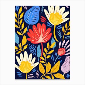 Flowers 20, Matisse style, Floral texture Canvas Print