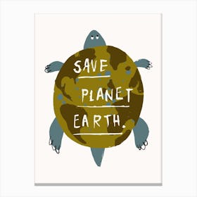Save Planet Earth Green Canvas Print