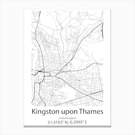 Kingston Upon Hull,United Kingdom Minimalist Map Canvas Print