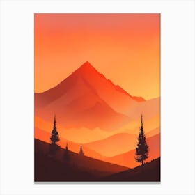 Misty Mountains Vertical Composition In Orange Tone 261 Canvas Print