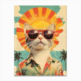 Vintage Retro Poster Cool Cat 16 Canvas Print