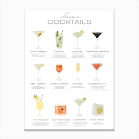 Cocktail Recipes Canvas Print