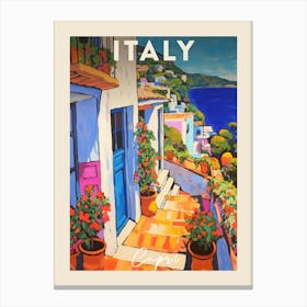 Capri Italy 2 Fauvist Painting  Travel Poster Canvas Print