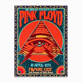 Pink Floyd At The Fillmore East 1970 Canvas Print