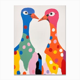 Colourful Kids Animal Art Ostrich 3 Canvas Print