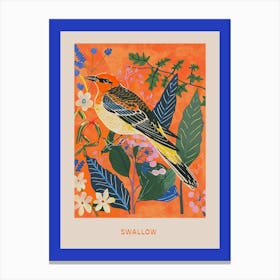Spring Birds Poster Swallow 2 Canvas Print
