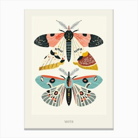 Colourful Insect Illustration Moth 36 Poster Canvas Print
