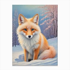 Fox In The Snow Canvas Print