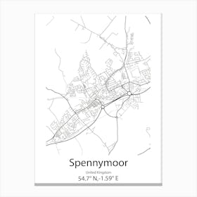 Spennymoor,United Kingdom Minimalist Map Stampe su tela