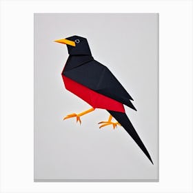 Blackbird 3 Origami Bird Canvas Print