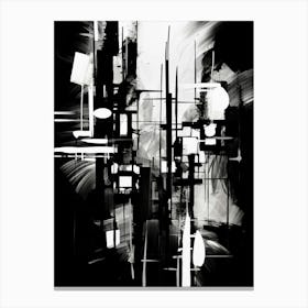 Urban Pulse Abstract Black And White 1 Canvas Print