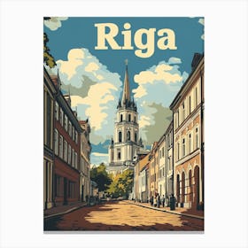 Aihrgdesign A Classic 1960s Travel Poster For Riga 3 Canvas Print