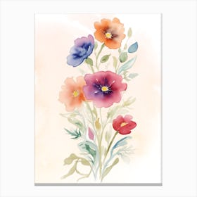 Watercolor Flowers Canvas Print