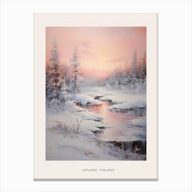 Dreamy Winter Painting Poster Lapland Finland 5 Canvas Print