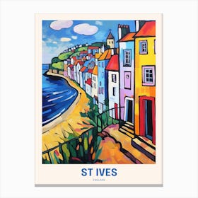 St Ives England Uk Travel Poster Canvas Print
