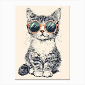 Cat In Sunglasses.Generated AI. Wall Art Print Canvas Print