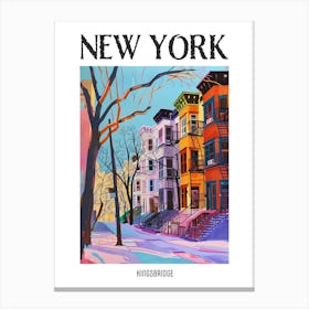 Kingsbridge New York Colourful Silkscreen Illustration 4 Poster Canvas Print