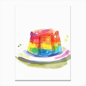 Rainbow Jelly Watercolour Style Painting 2 Canvas Print