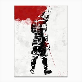 Warrior Samurai White Canvas Print