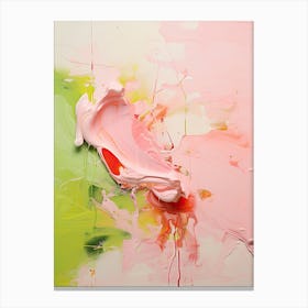 Pink And Green Abstract Raw Painting 1 Canvas Print