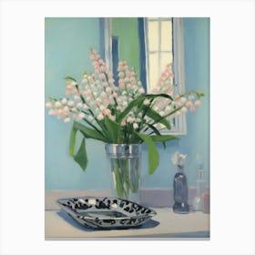 A Vase With Lily Of The Valley, Flower Bouquet 4 Canvas Print