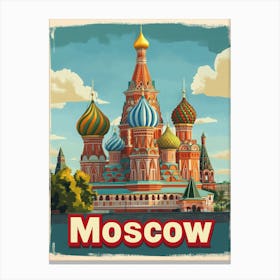 Aihrgdesign A Vintage Travel Poster Of Moscow 3 Canvas Print