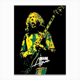 Duane Allman American Guitarist in Pop Art Canvas Print