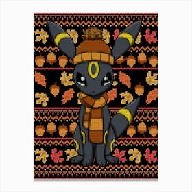 Fall Umbreon Sweater - Pokemon Autumn Canvas Print