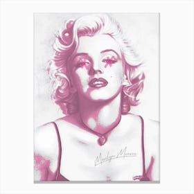 Marilyn Monroe Grey and Pink Canvas Print