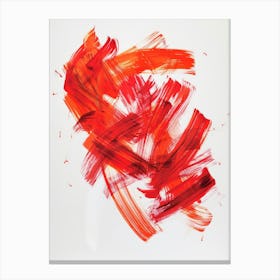 Red Brushstrokes Canvas Print