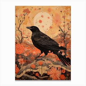 Crow 1 Detailed Bird Painting Canvas Print