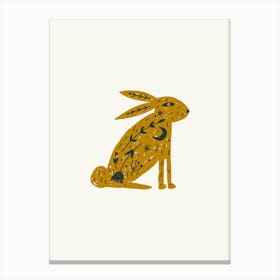 Hare Illustration Folk Scandi Canvas Print