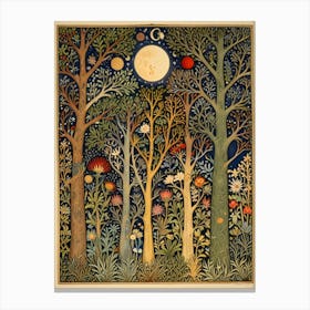 William Morris Moon In The Forest 3 Canvas Print