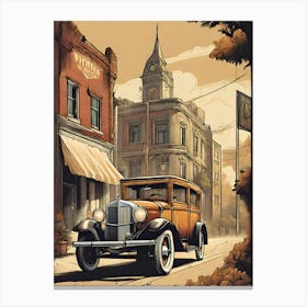 Old Cars On The Street Canvas Print