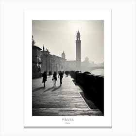 Poster Of Pavia, Italy, Black And White Analogue Photography 4 Canvas Print