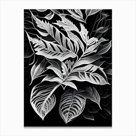 Myrtle Leaf Linocut 1 Canvas Print