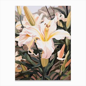 Lily 3 Flower Painting Canvas Print