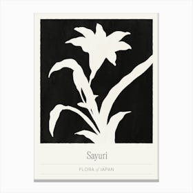 Modern Flower Market, Minimalist Black Ink Floral Silhouette Canvas Print