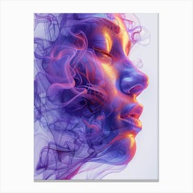 Digital Of A Woman'S Face 1 Canvas Print