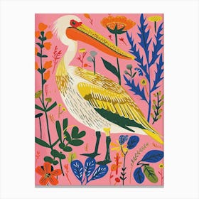 Spring Birds Pelican 4 Canvas Print